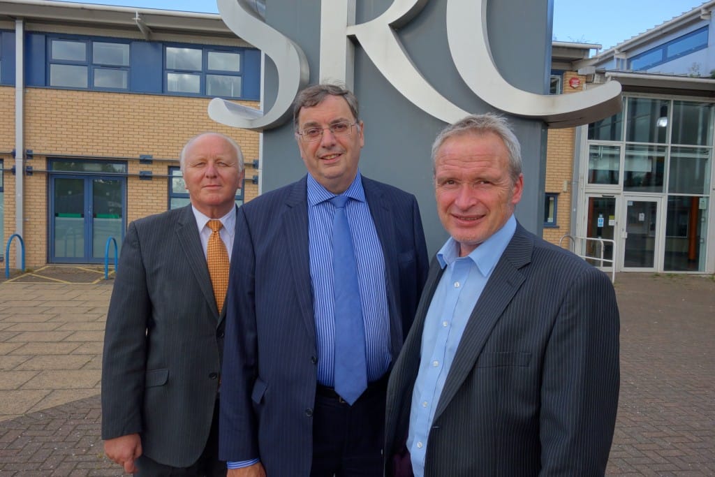 NETA's Frank Ramsay, PD Portcentric Logistics' Jim French and Stockton Riverside College Principal, Phil Cook