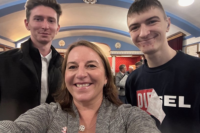 Gillian With PT Students Left Elijah Webb And Right Nikki Beaston